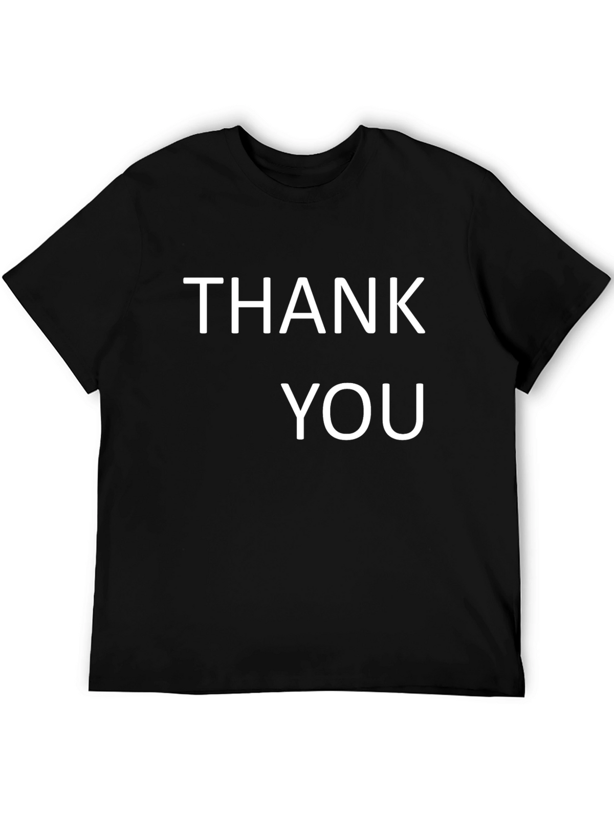 Thank You Graphic Tee - Black Cotton Comfort