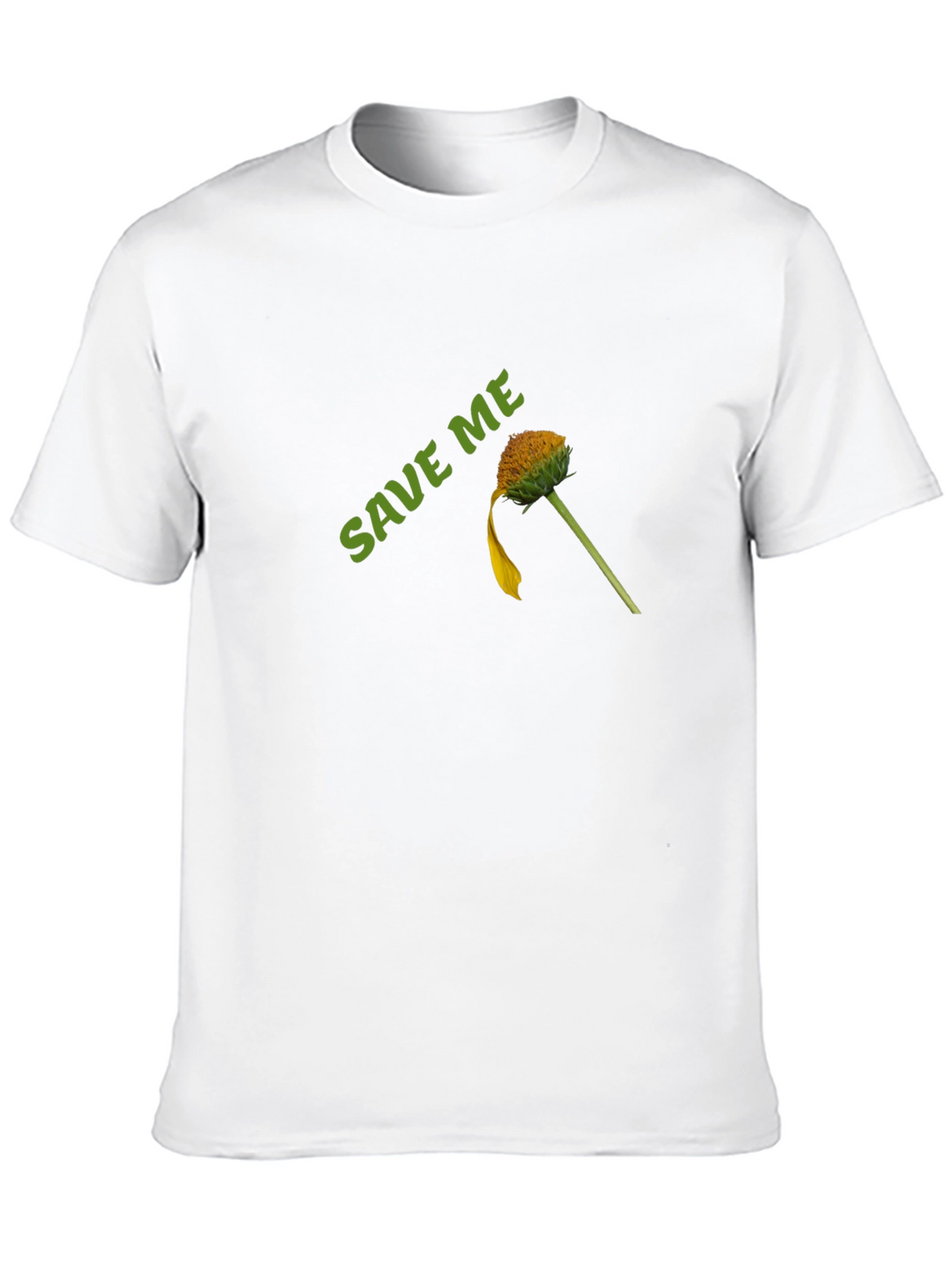 Save Me Black Cotton Tee with Flower Graphic