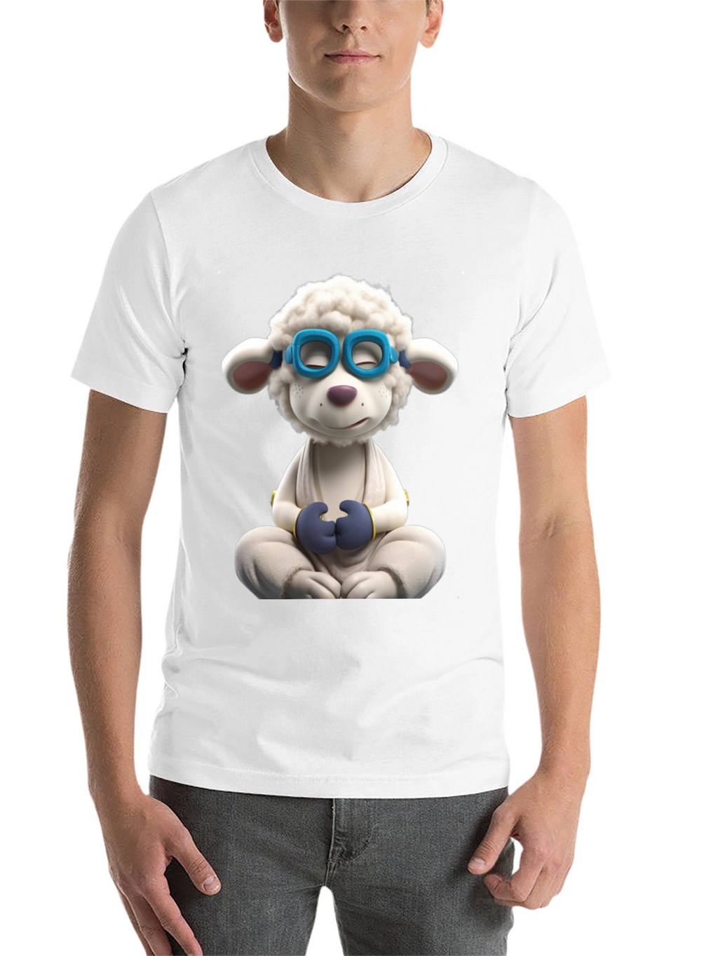 Meditating Sheep Graphic Tee - Black