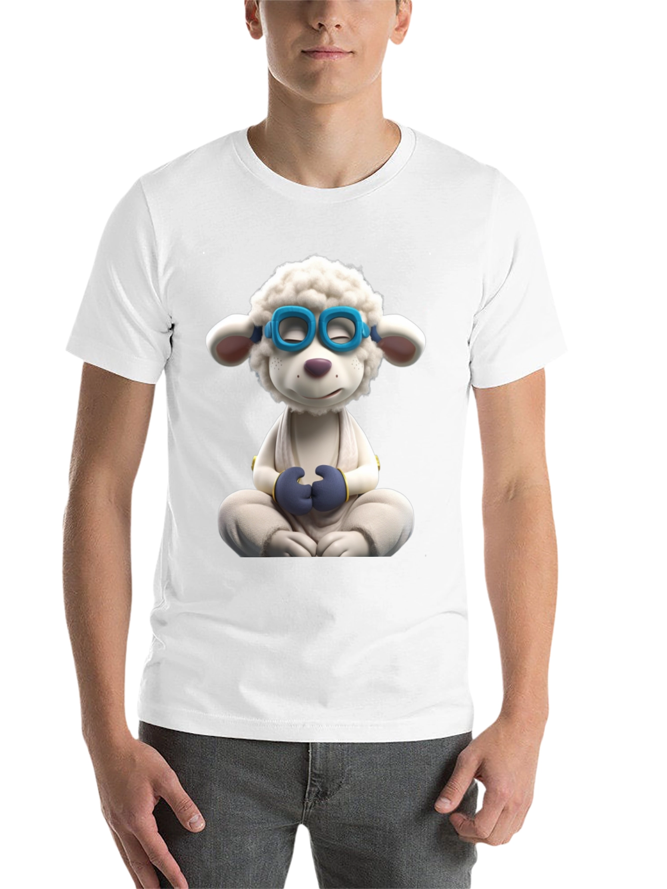 Meditating Sheep Graphic Tee - Black