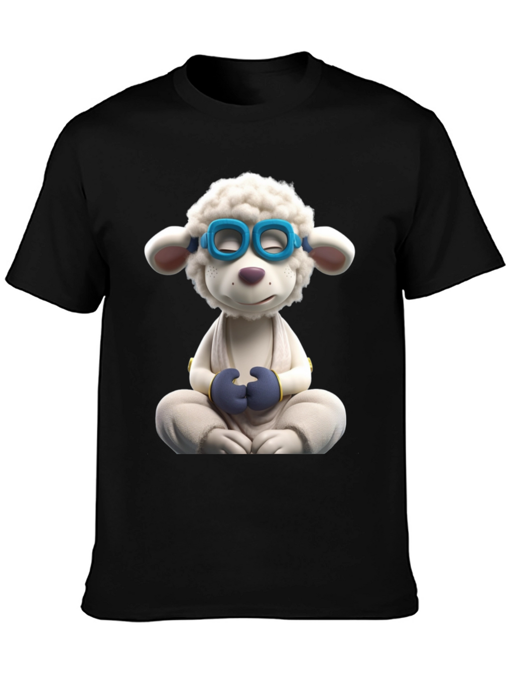 Meditating Sheep Graphic Tee - Black