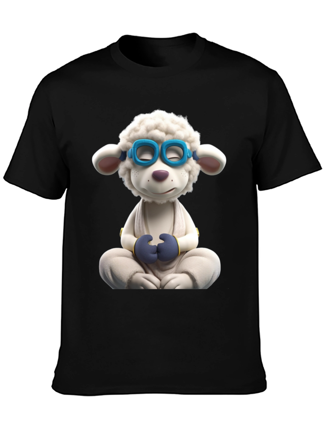 Meditating Sheep Graphic Tee - Black