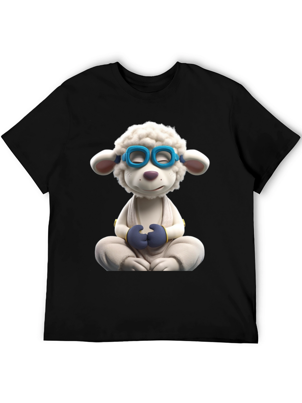 Meditating Sheep Graphic Tee - Black
