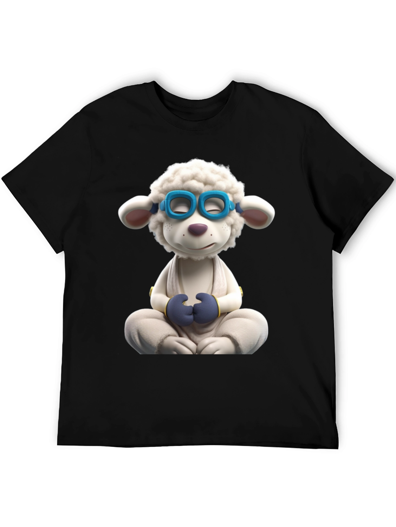 Meditating Sheep Graphic Tee - Black