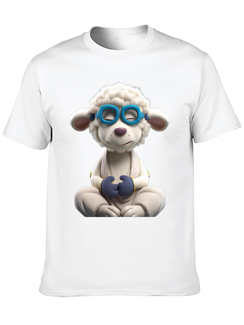 Meditating Sheep Graphic Tee - Black