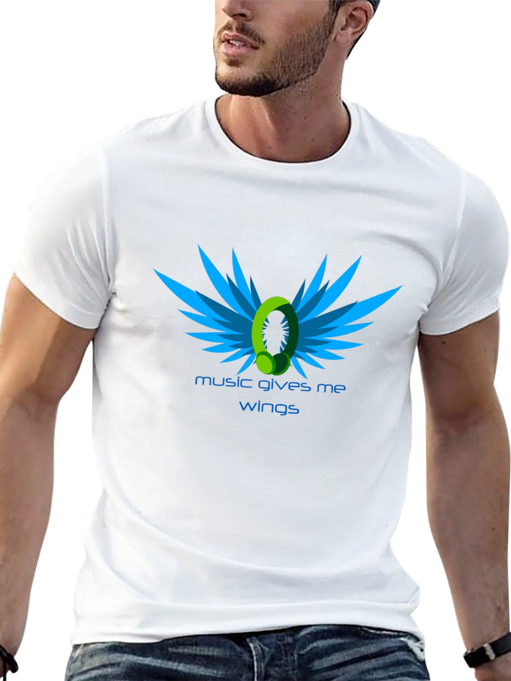 Music Gives Me Wings - Black Graphic Tee