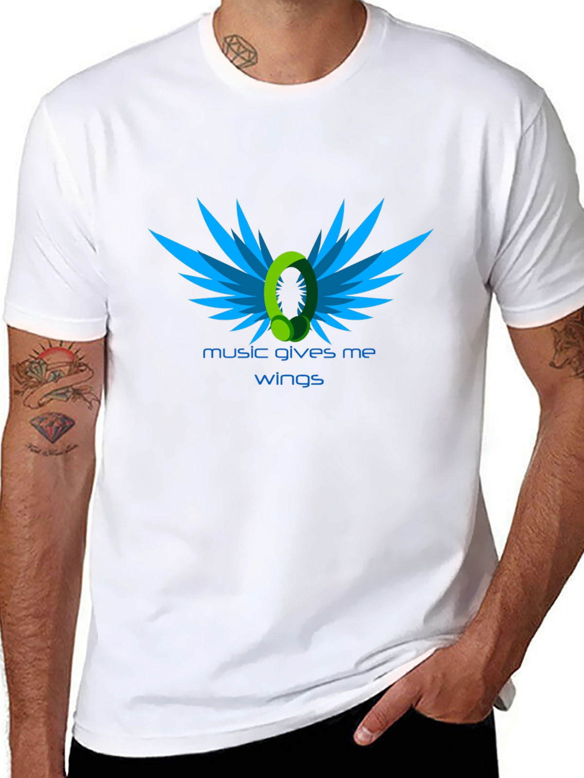 Music Gives Me Wings - Black Graphic Tee