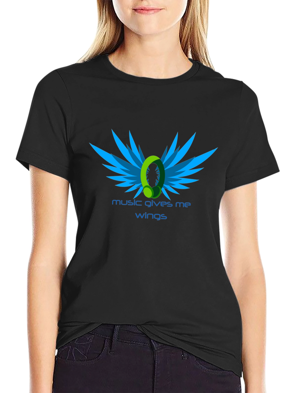 Music Gives Me Wings - Black Graphic Tee