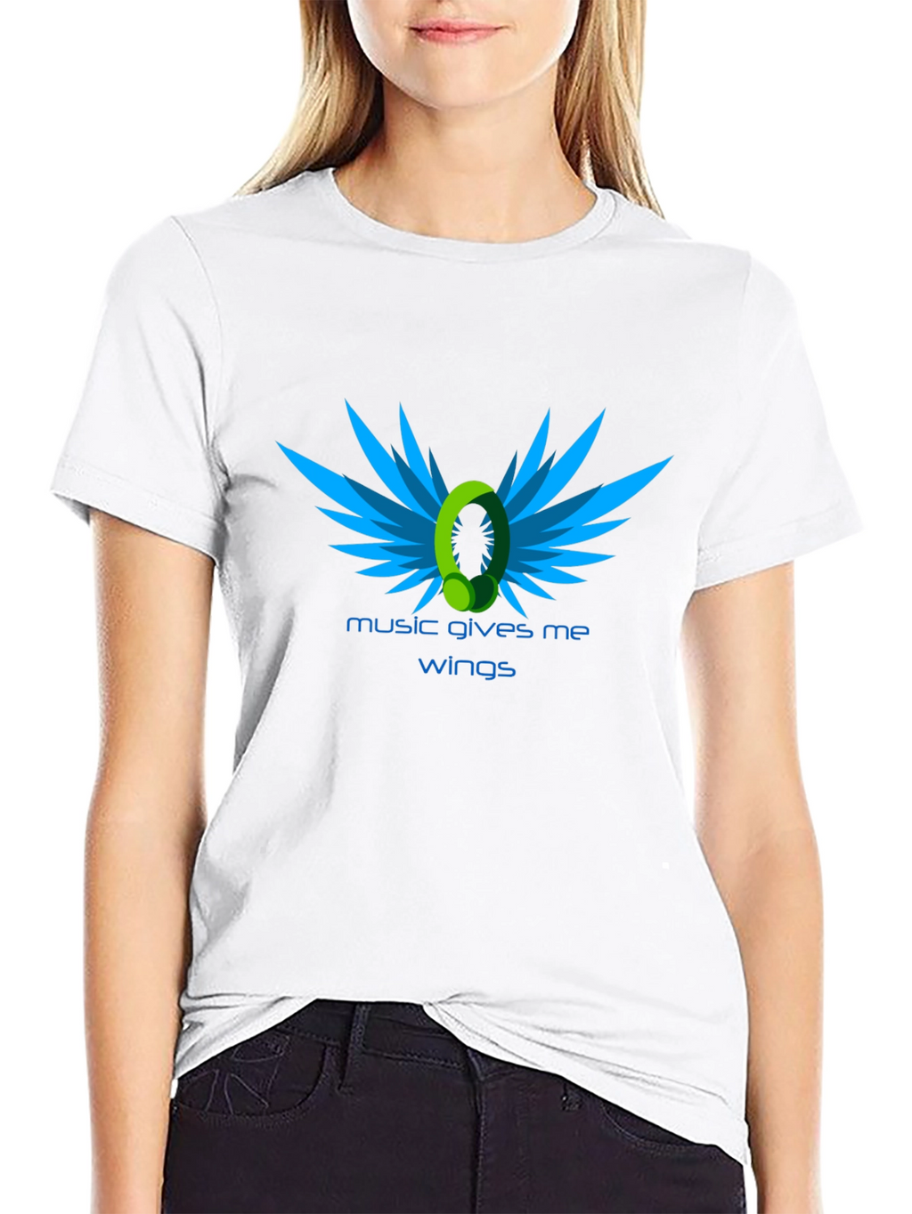 Music Gives Me Wings - Black Graphic Tee