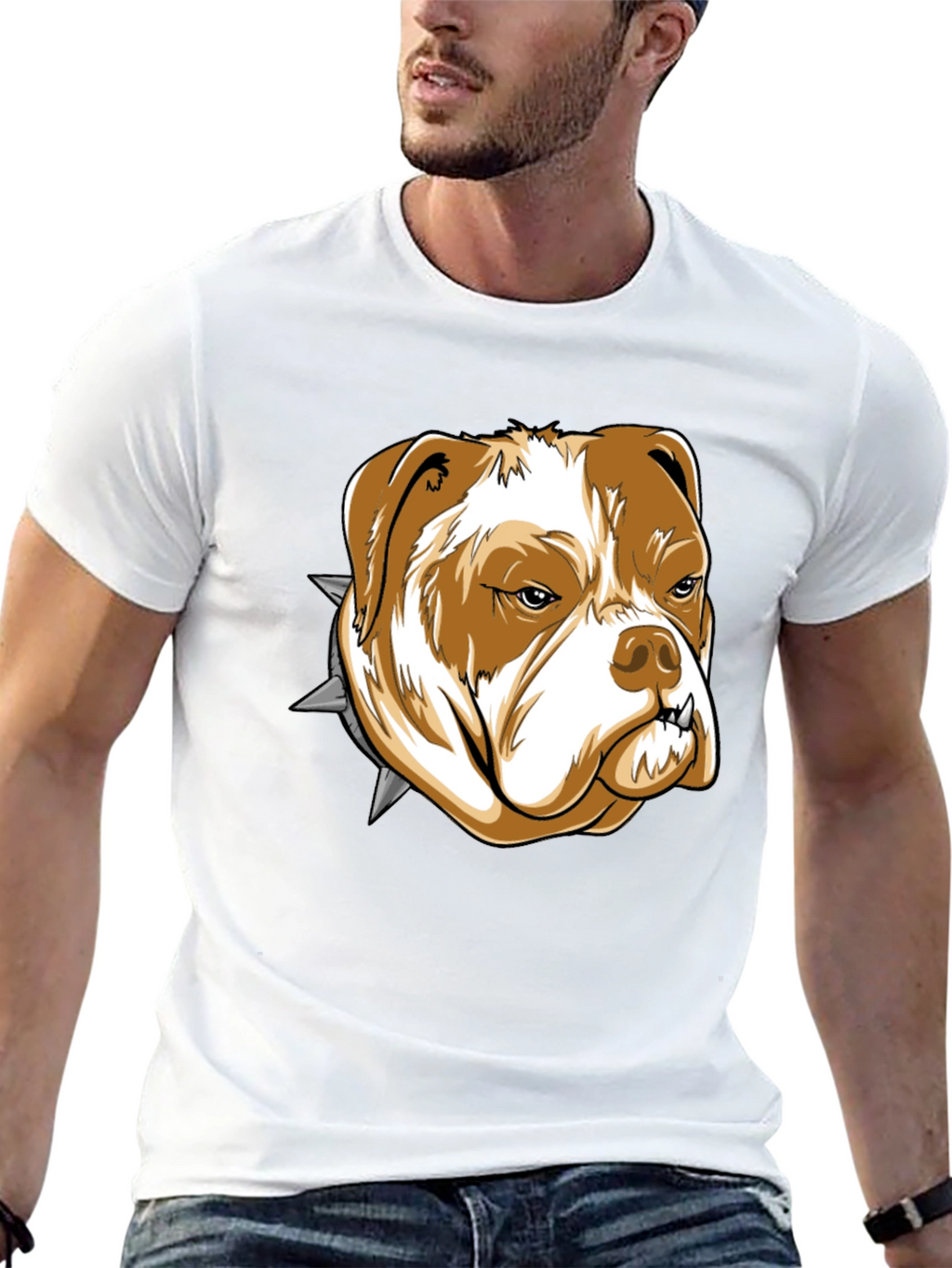 Bulldog Graphic Tee - Black Cotton T-Shirt