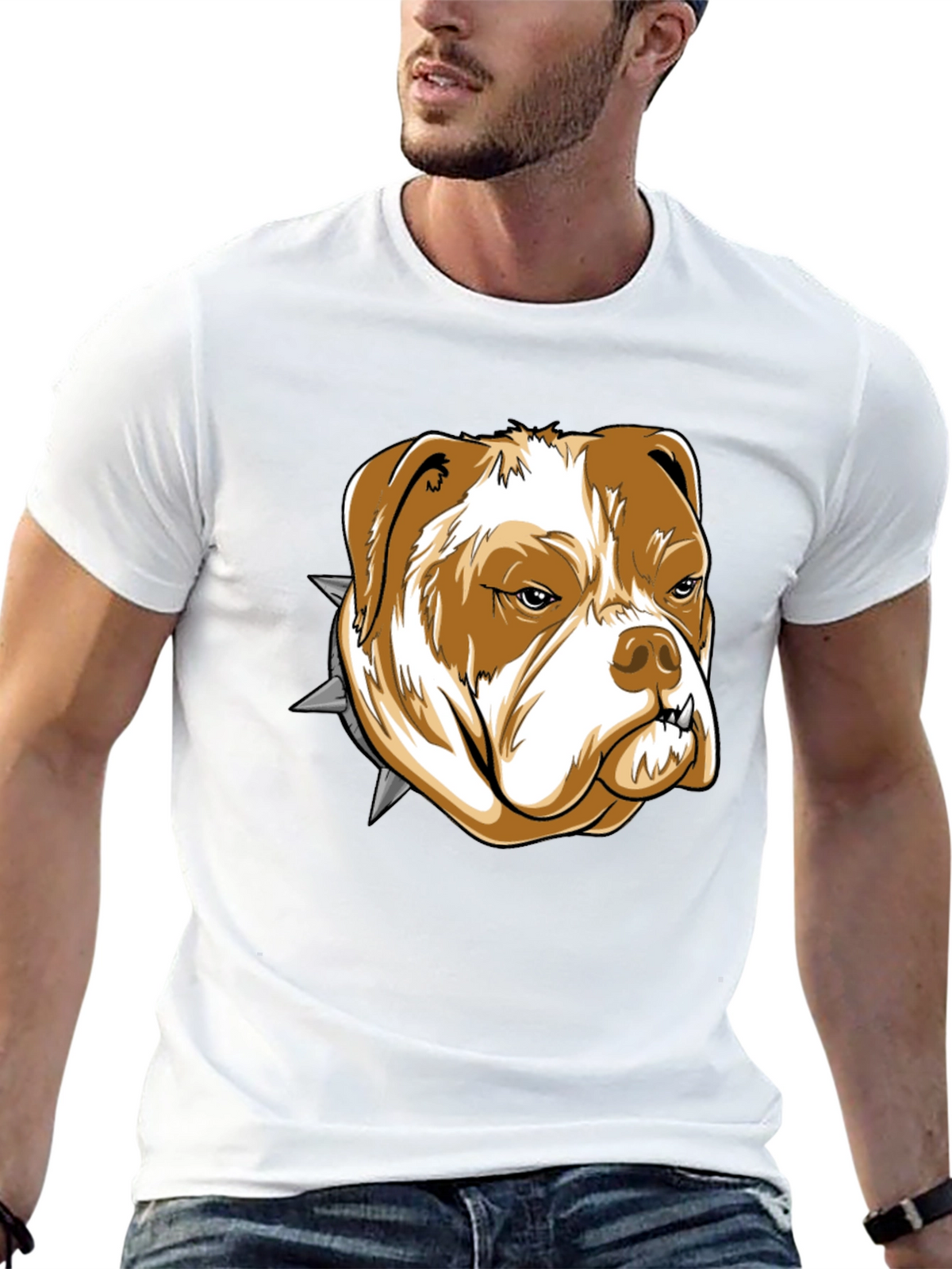 Bulldog Graphic Tee - Black Cotton T-Shirt