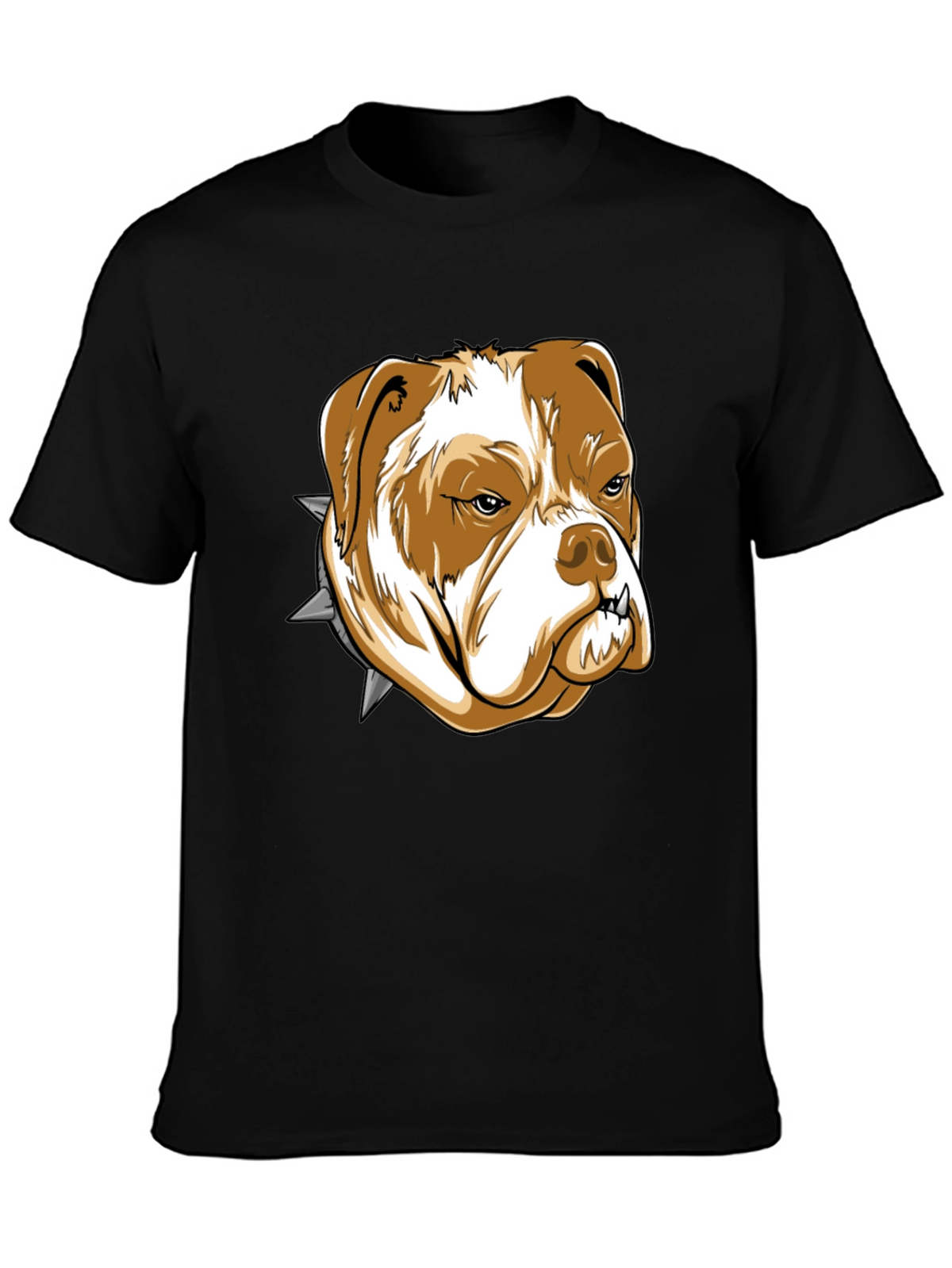 Bulldog Graphic Tee - Black Cotton T-Shirt