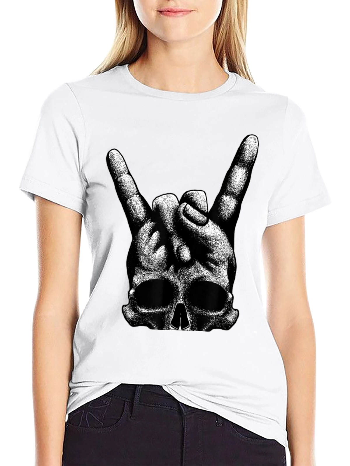 Rock On Skull Graphic T-Shirt