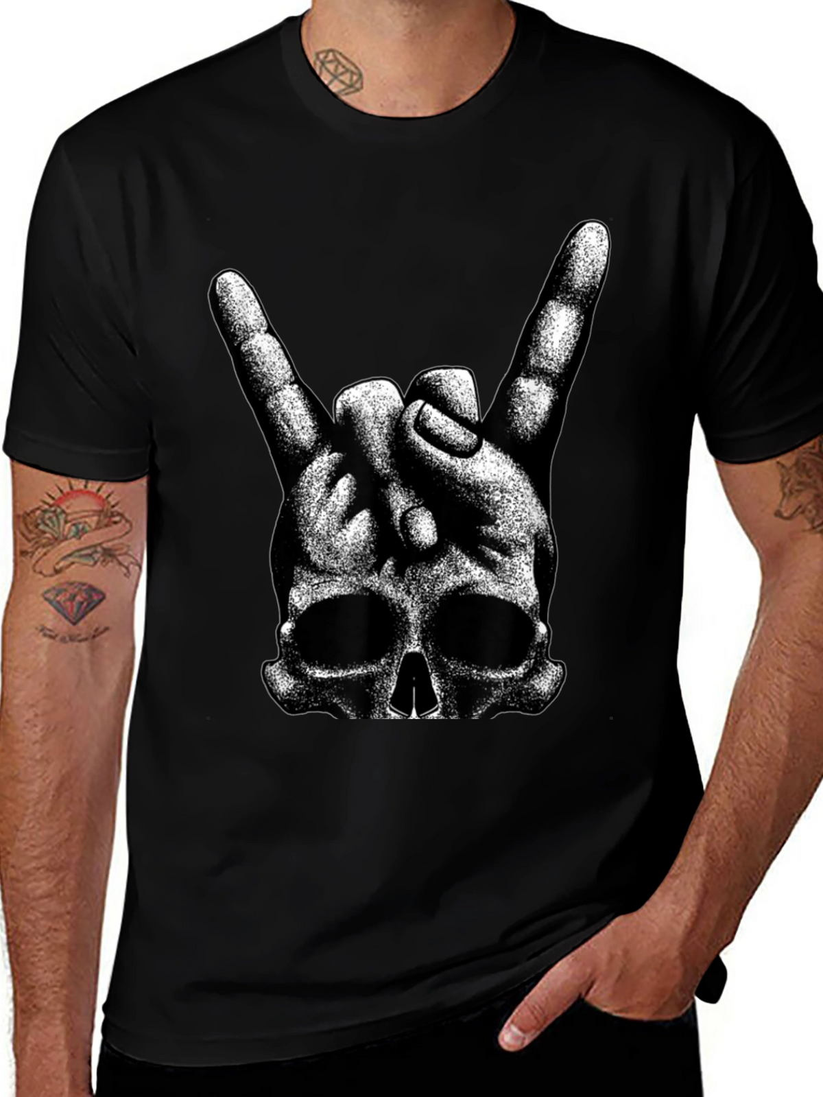 Rock On Skull Graphic T-Shirt