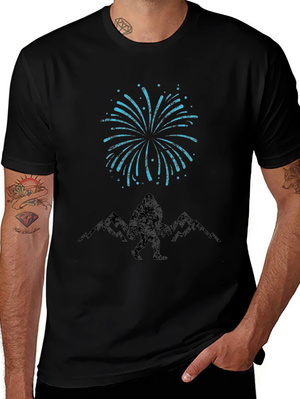 Bigfoot Fireworks Black T-Shirt
