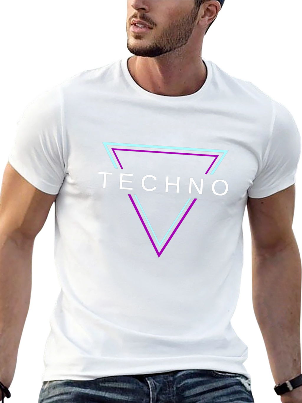 Techno T-Shirt - Geometric Triangle Rave Party Top