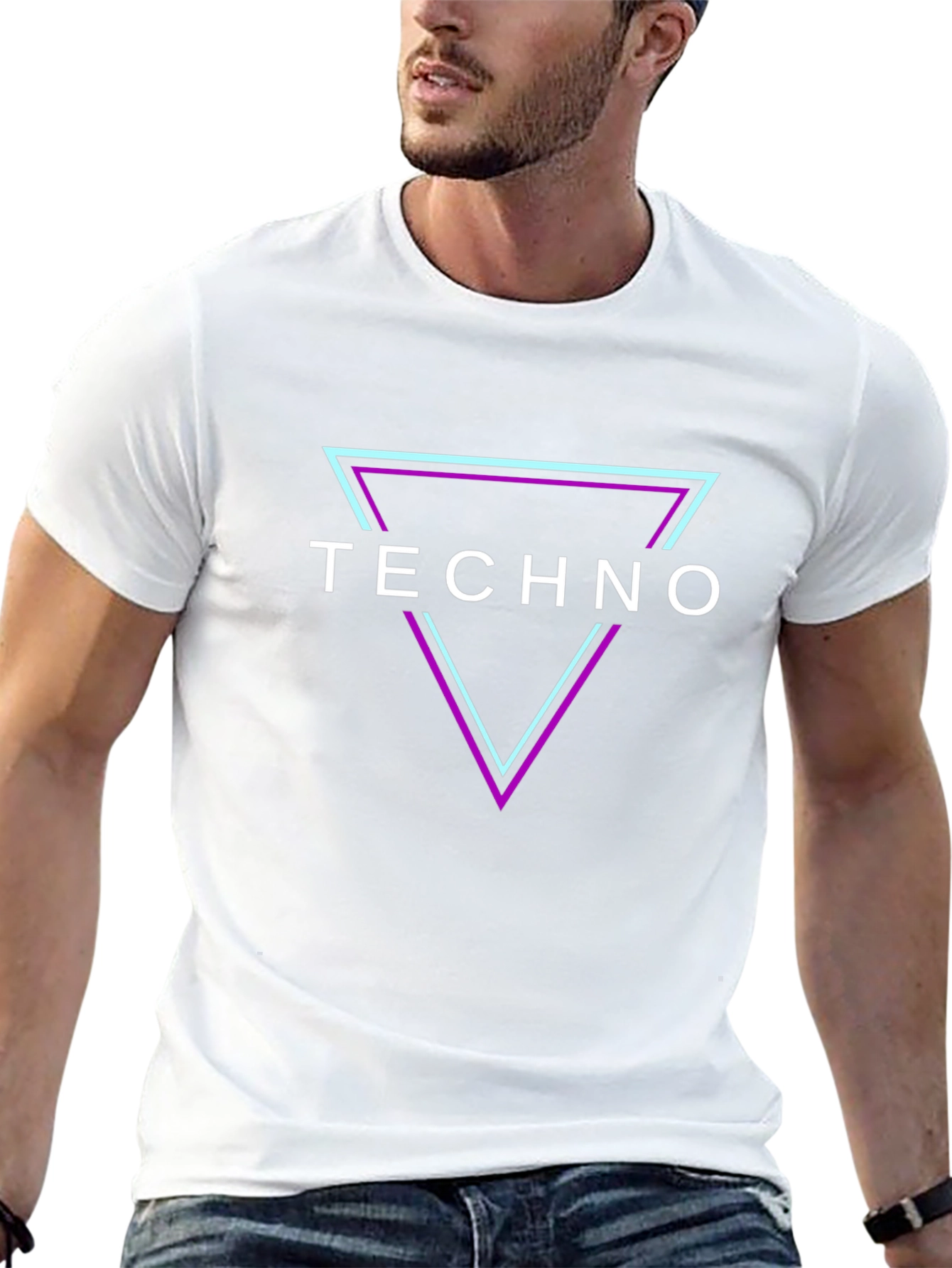 Techno T-Shirt - Geometric Triangle Rave Party Top