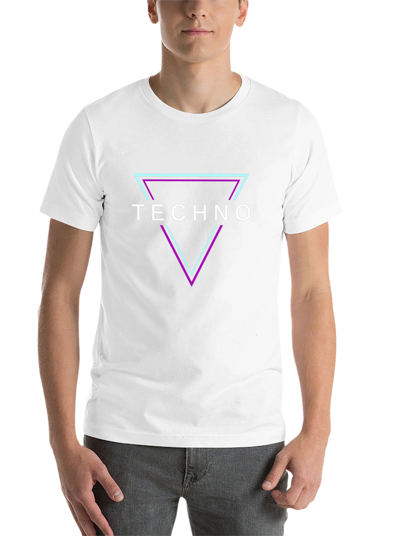 Techno T-Shirt - Geometric Triangle Rave Party Top