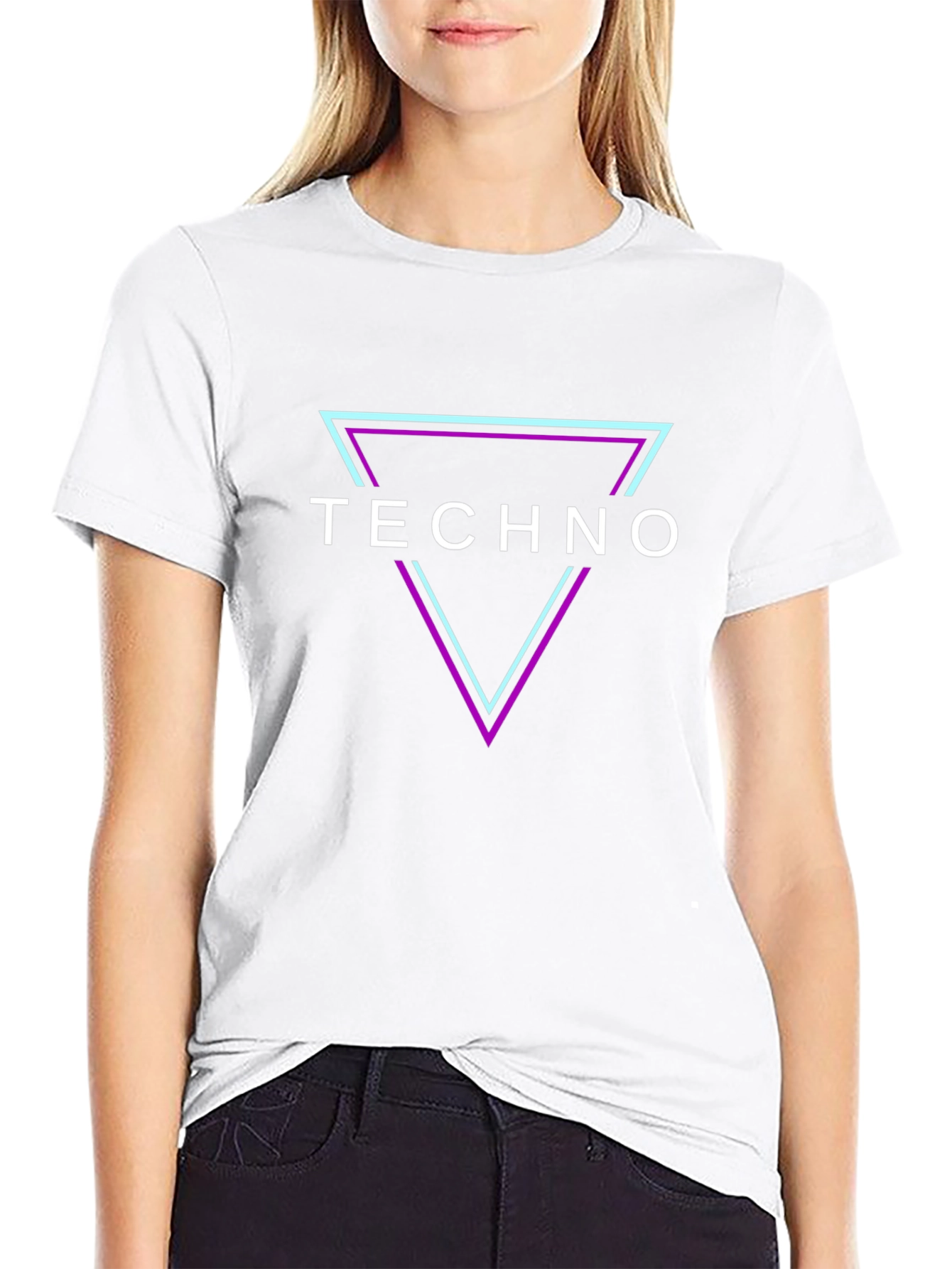 Techno T-Shirt - Geometric Triangle Rave Party Top