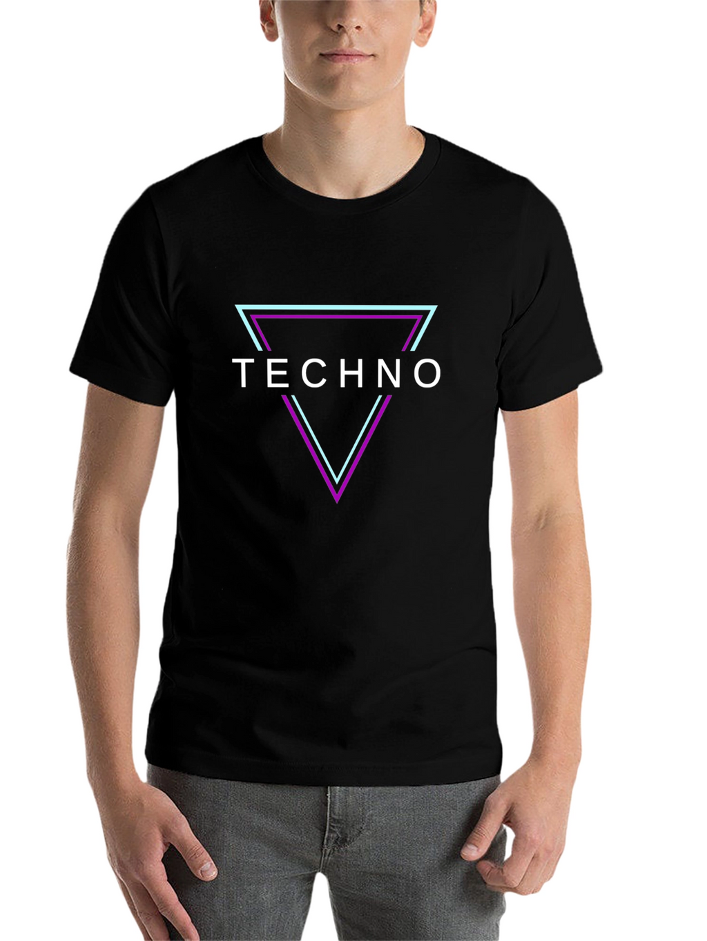 Techno T-Shirt - Geometric Triangle Rave Party Top