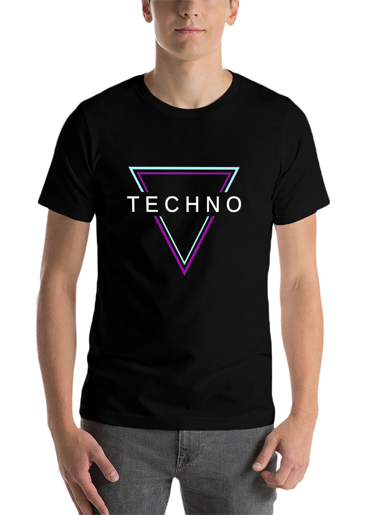 Techno T-Shirt - Geometric Triangle Rave Party Top