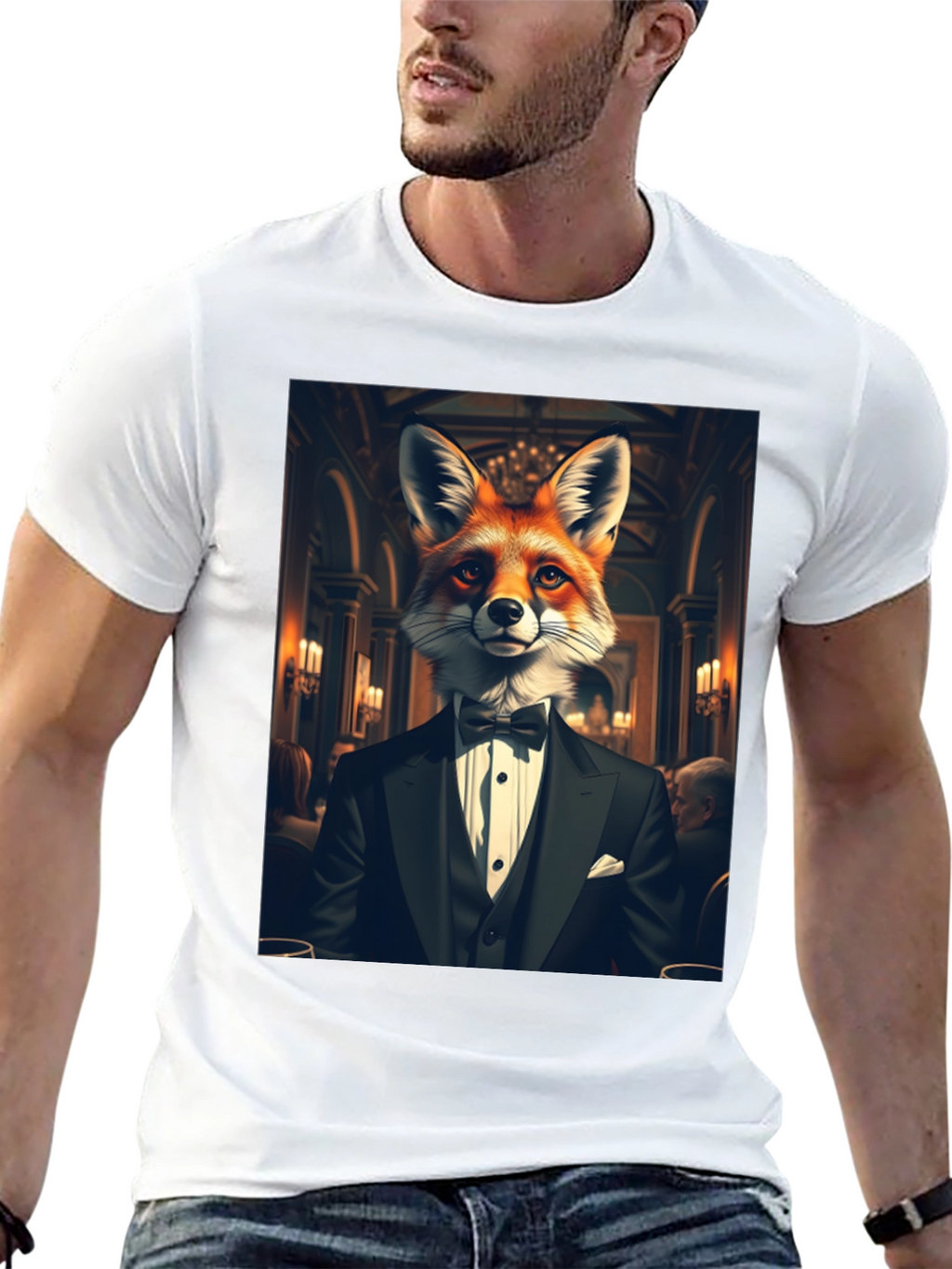 Fox in Tuxedo Graphic Tee - Classy Style