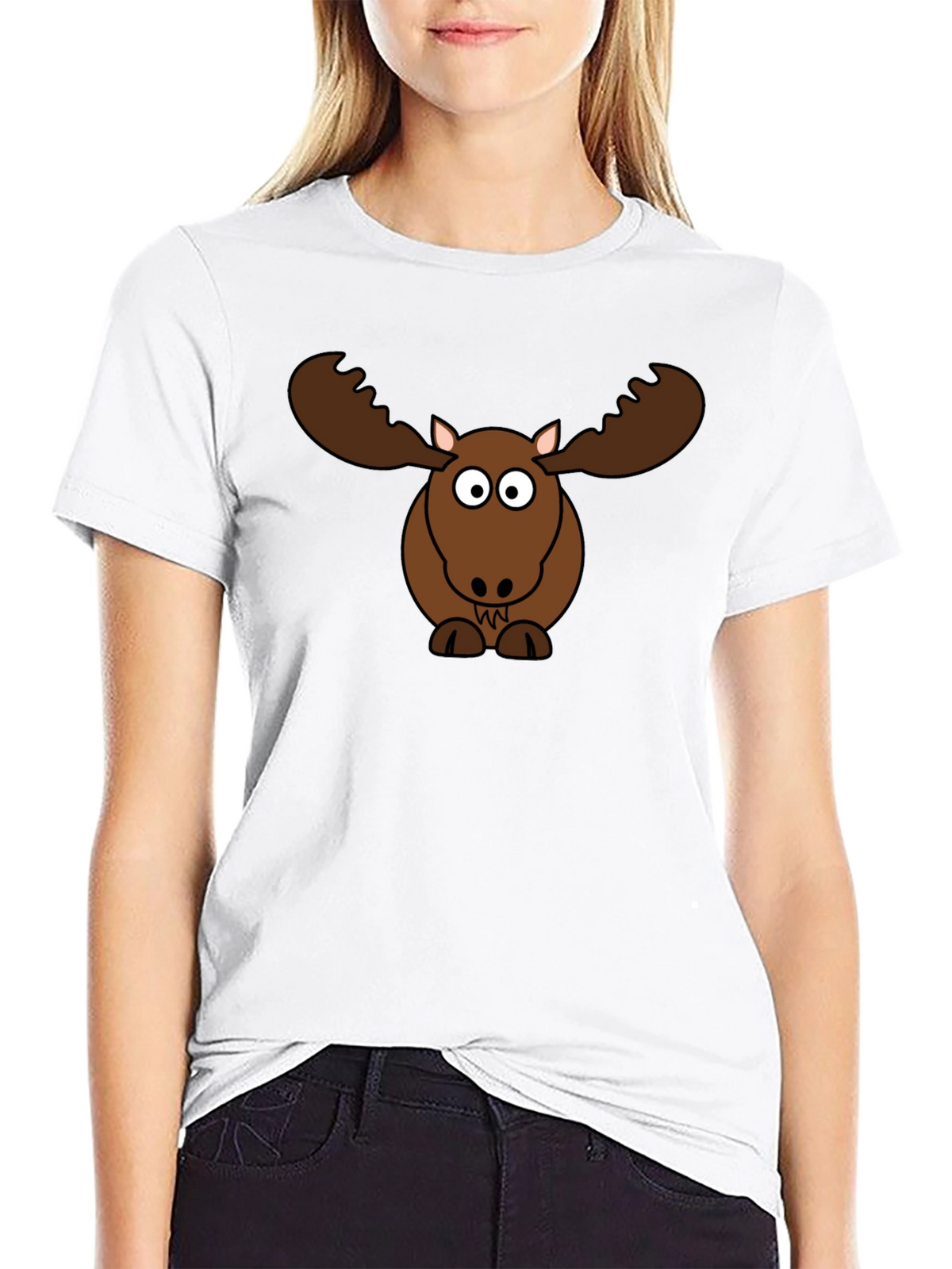 Funny Moose Cartoon Graphic Tee