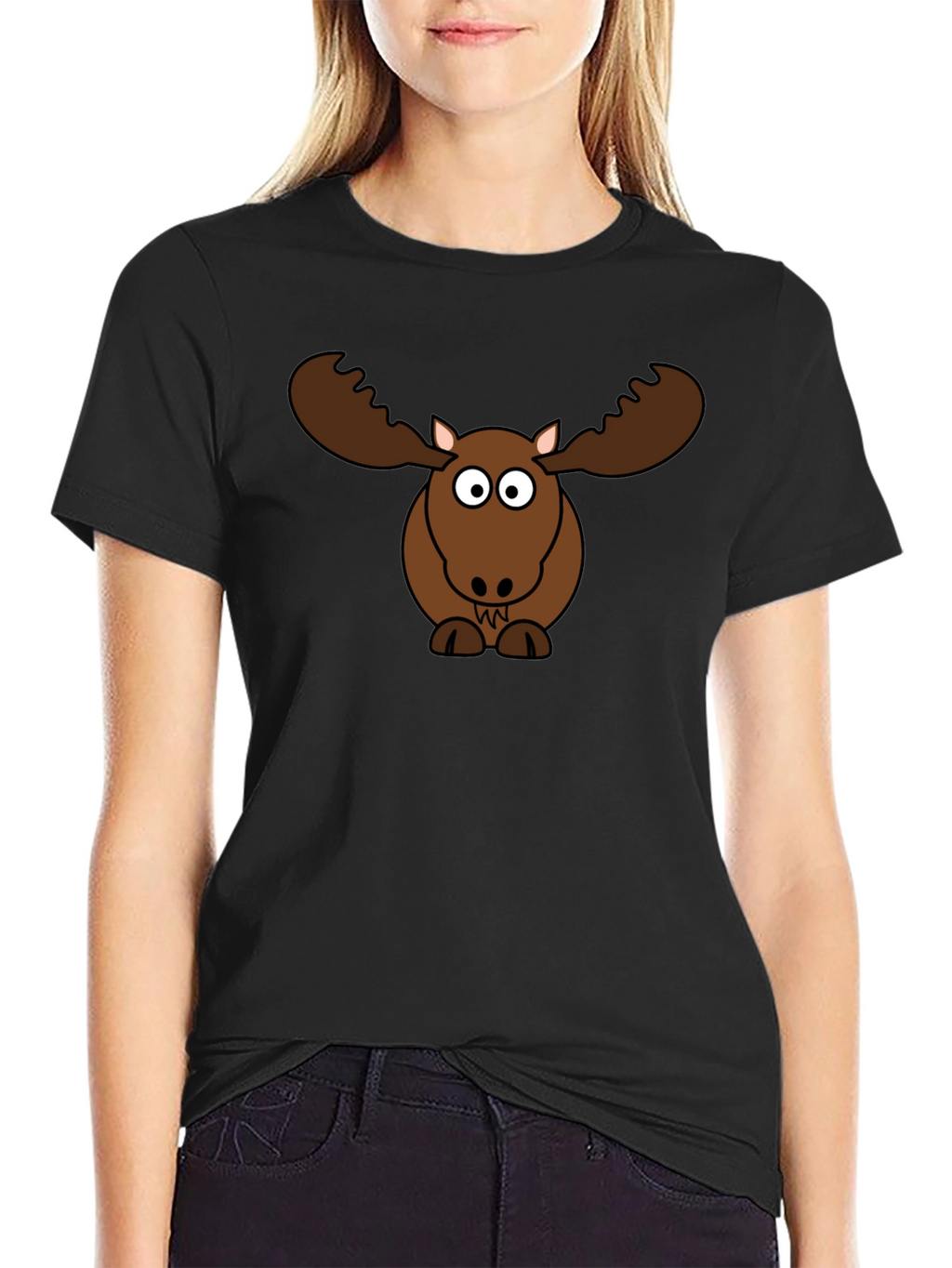 Funny Moose Cartoon Graphic Tee