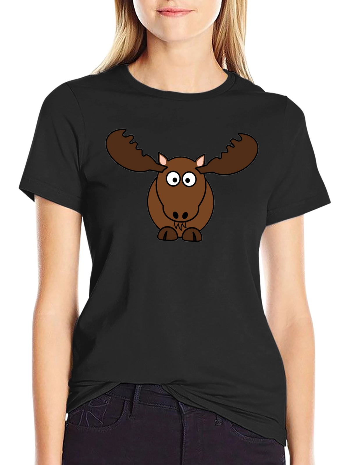 Funny Moose Cartoon Graphic Tee