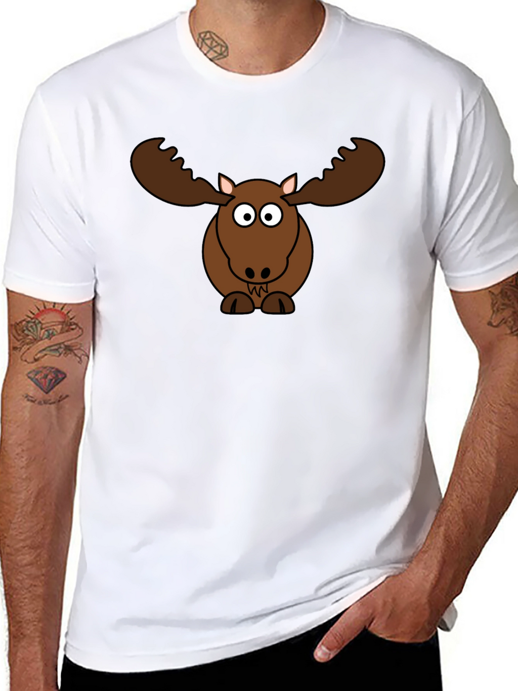 Funny Moose Cartoon Graphic Tee