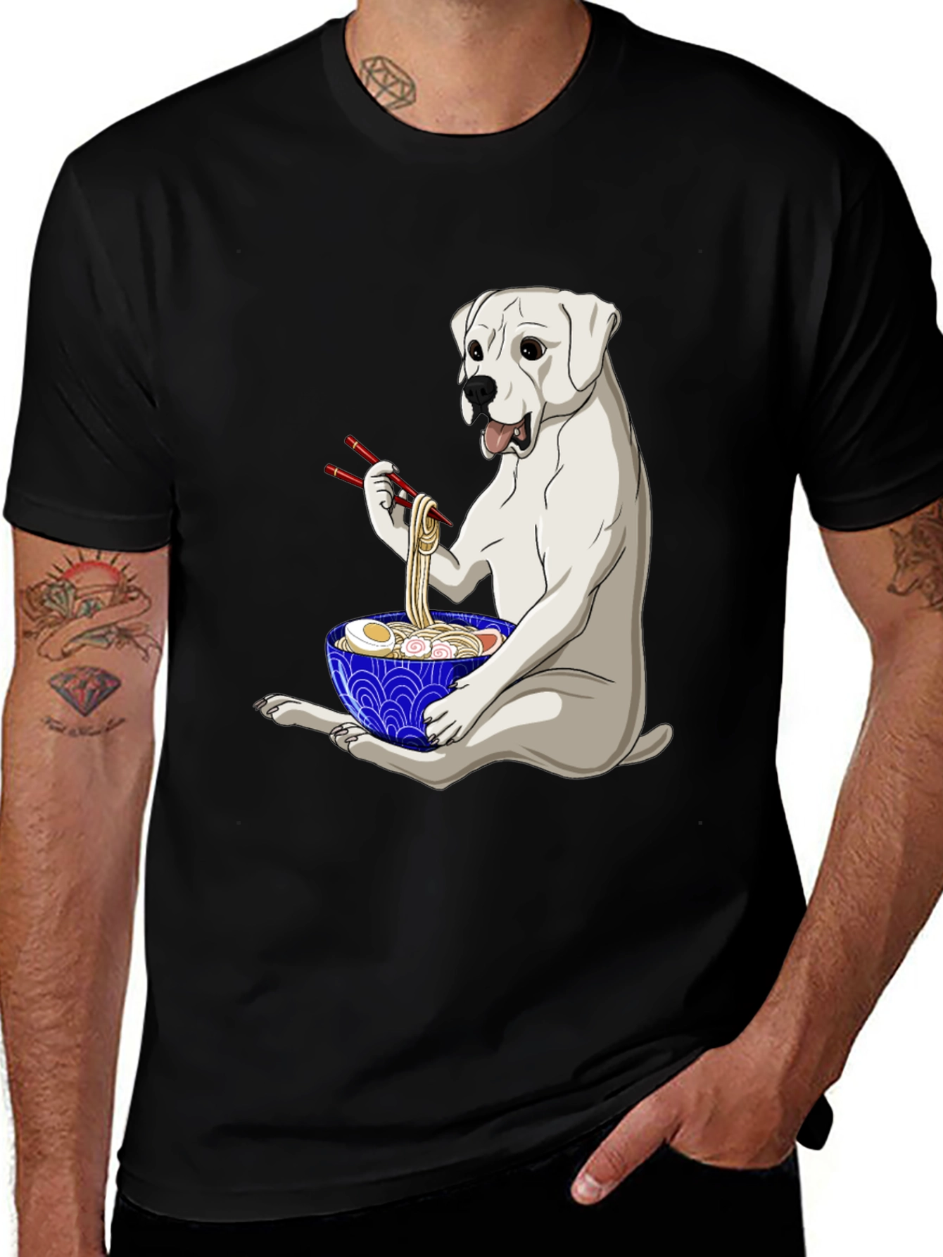 Dog Eating Ramen T-Shirt