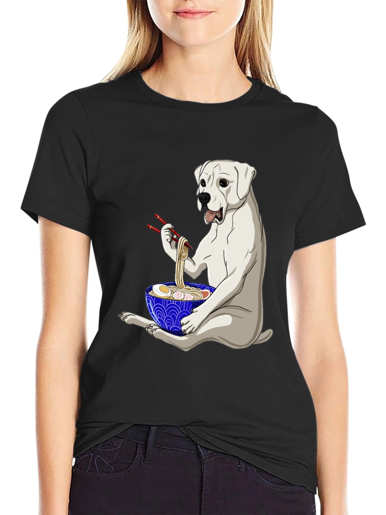Dog Eating Ramen T-Shirt