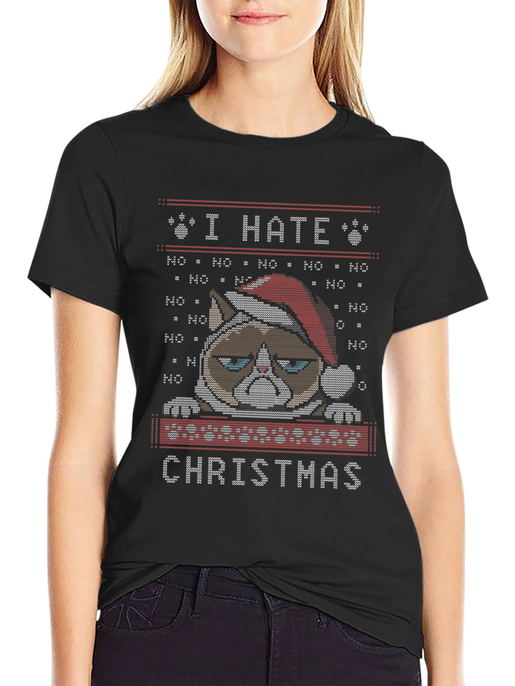 Grumpy Cat I Hate Christmas Ugly Sweater T-Shirt