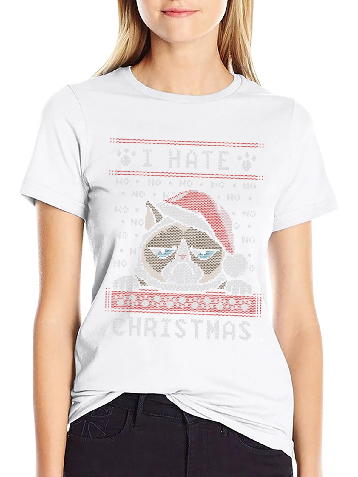 Grumpy Cat I Hate Christmas Ugly Sweater T-Shirt