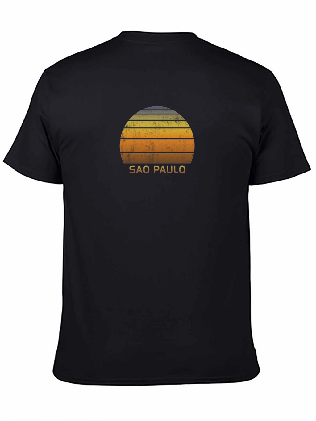 Sao Paulo Retro Sunset Graphic T-Shirt - Black