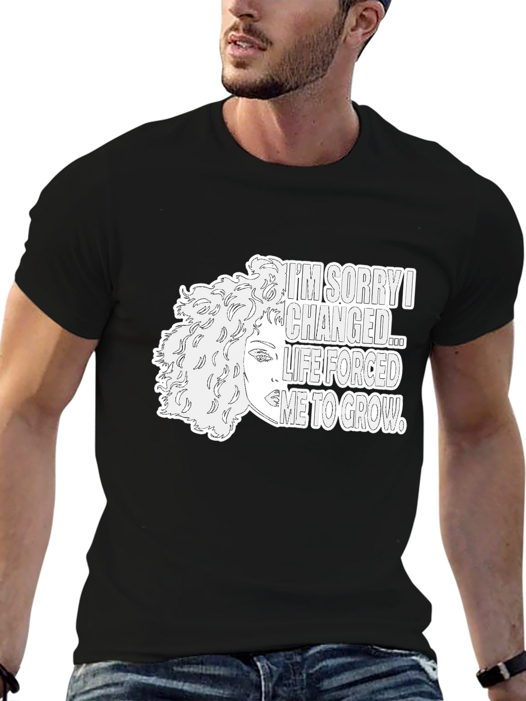 Im Sorry I Changed Graphic Tee - Black