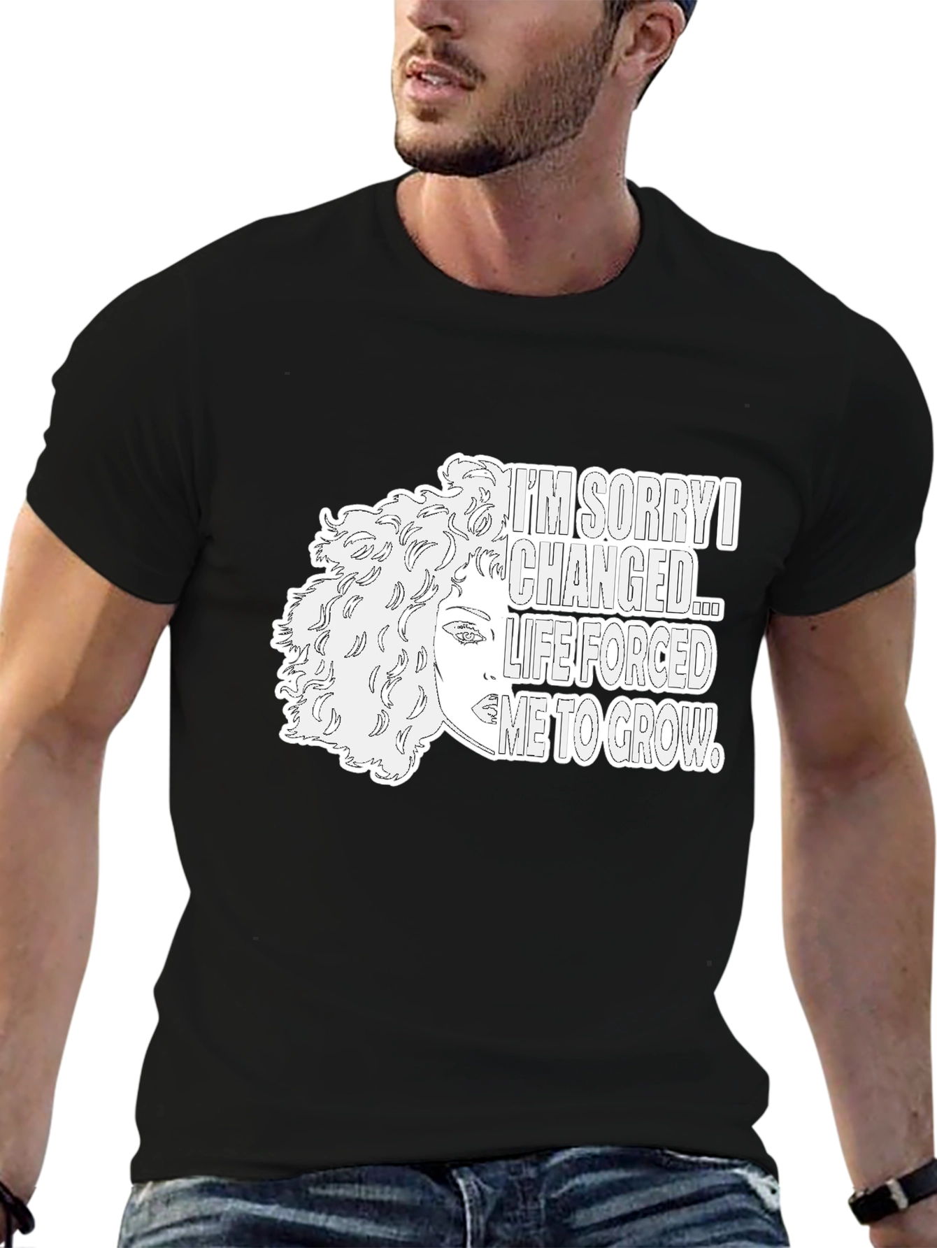 Im Sorry I Changed Graphic Tee - Black