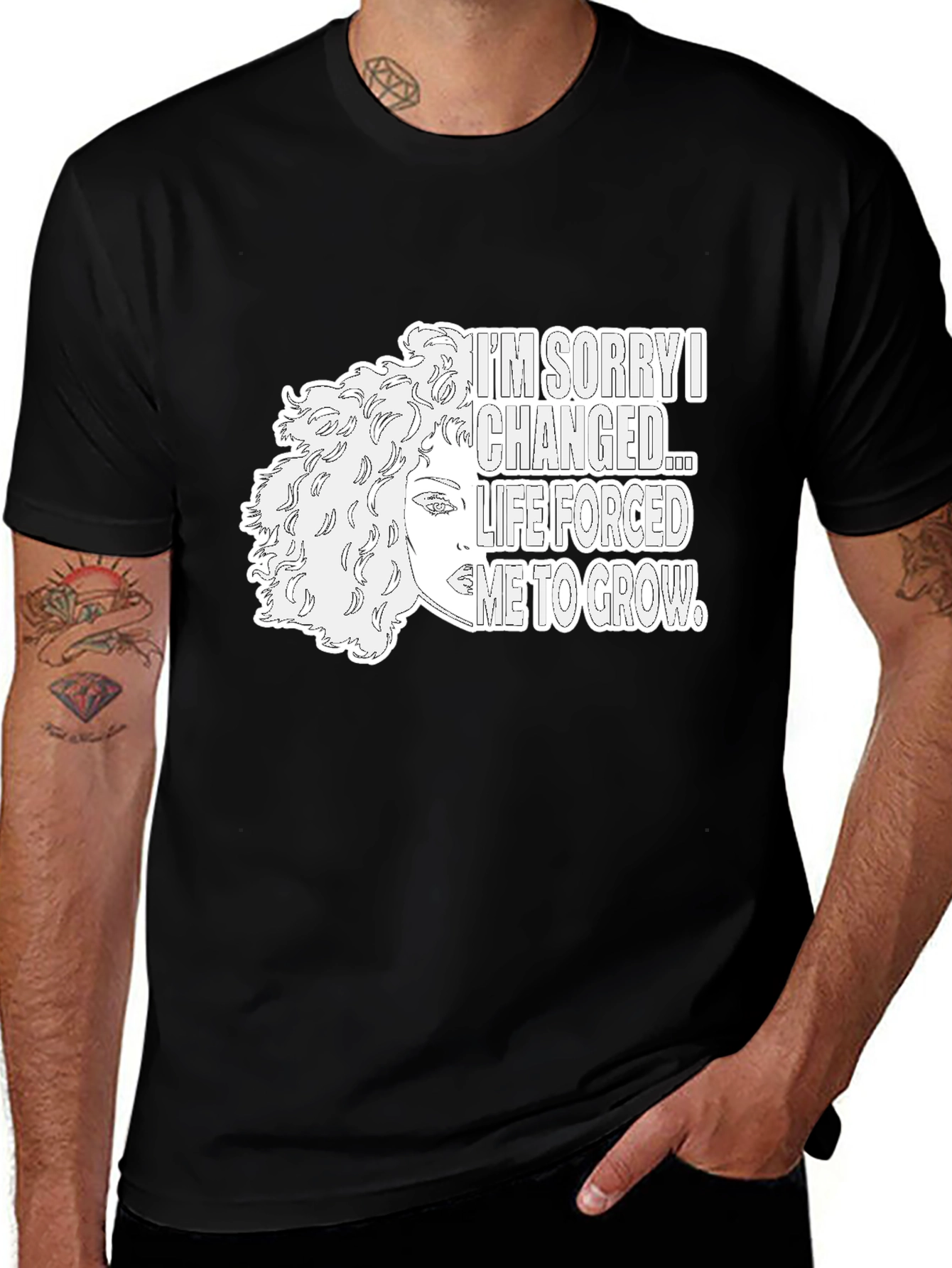 Im Sorry I Changed Graphic Tee - Black