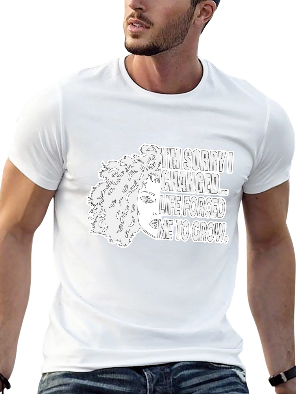 Im Sorry I Changed Graphic Tee - Black