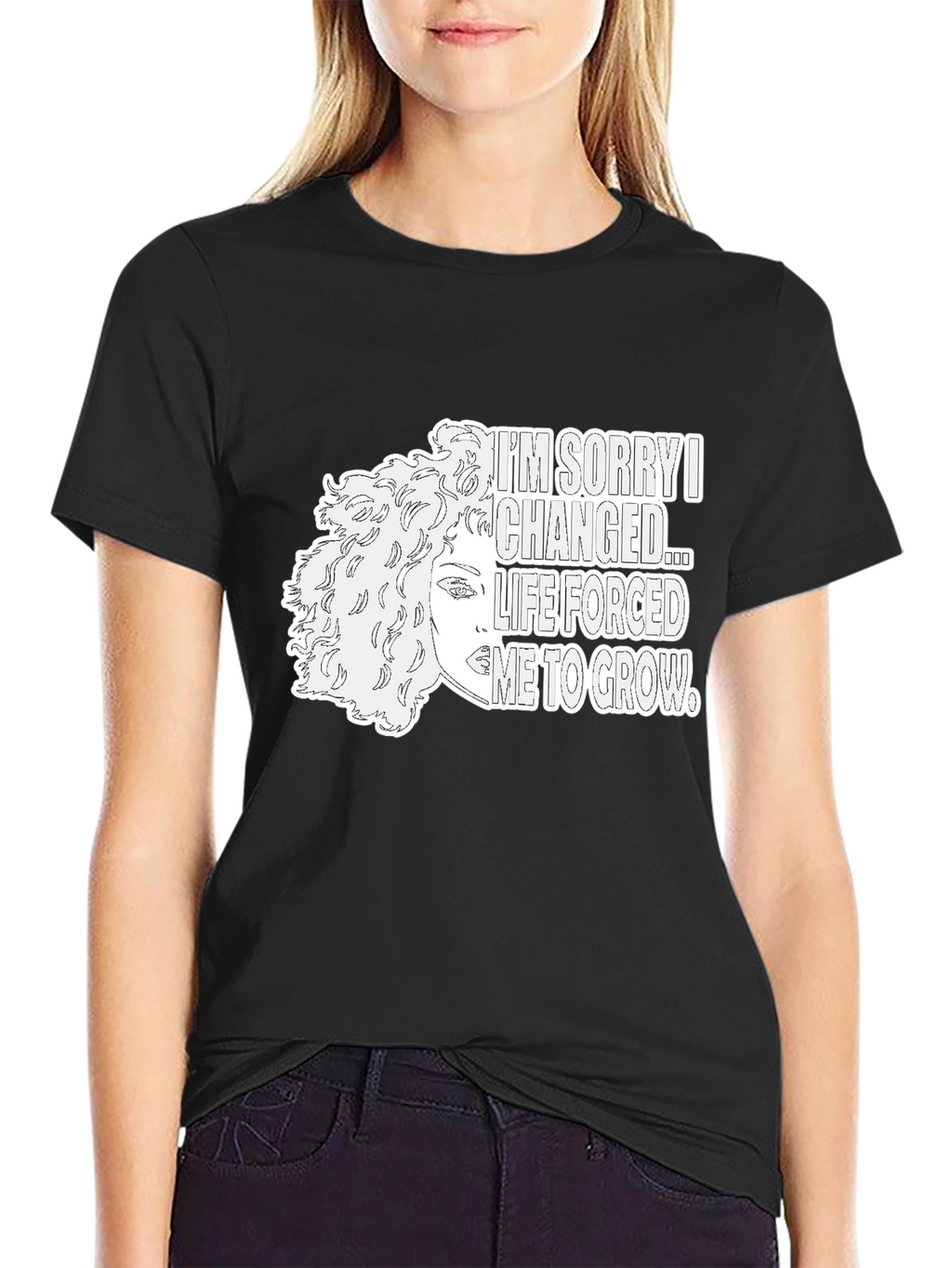 Im Sorry I Changed Graphic Tee - Black