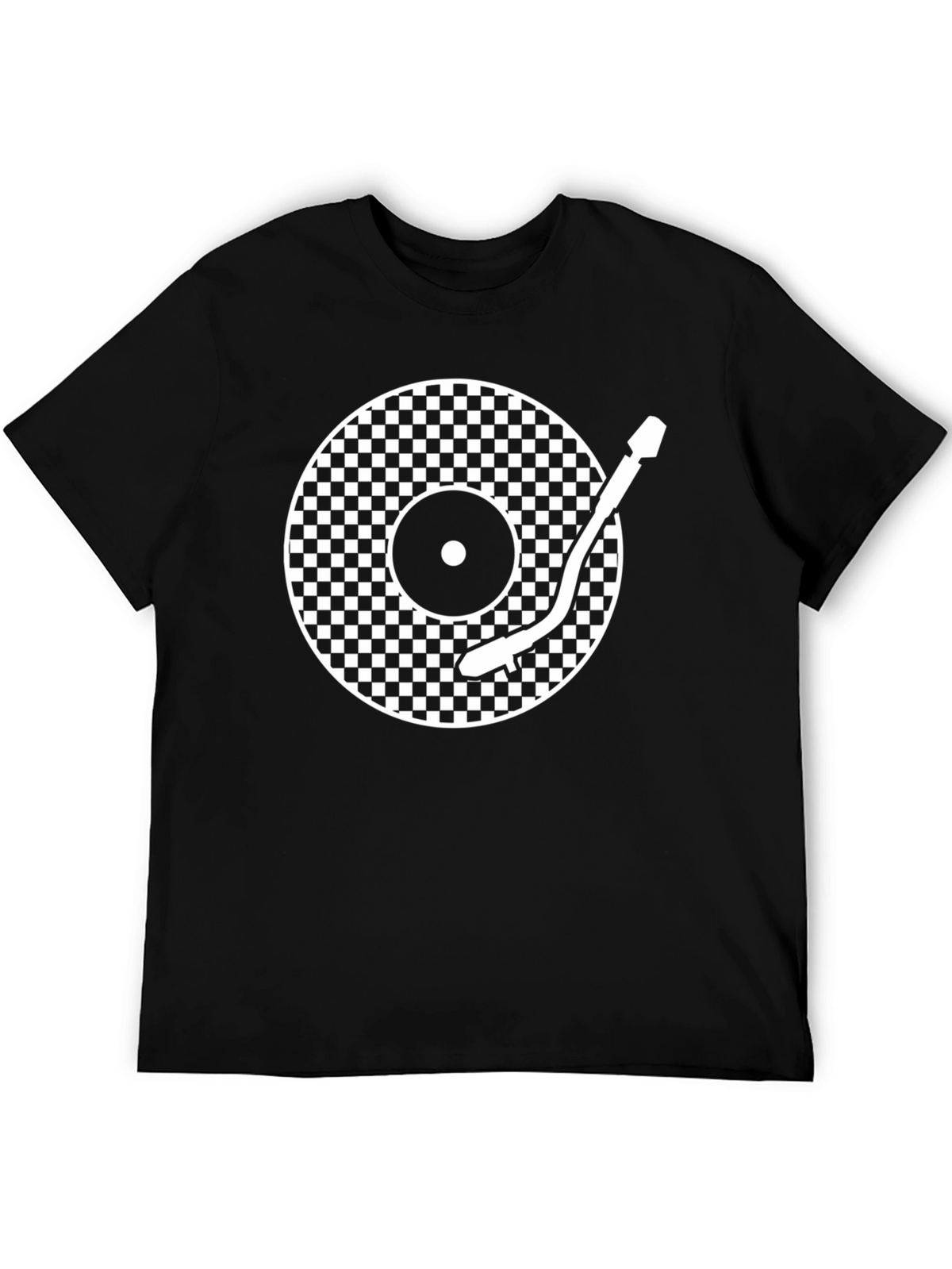Retro Turntable Graphic T-Shirt - Black Classic DJ Style