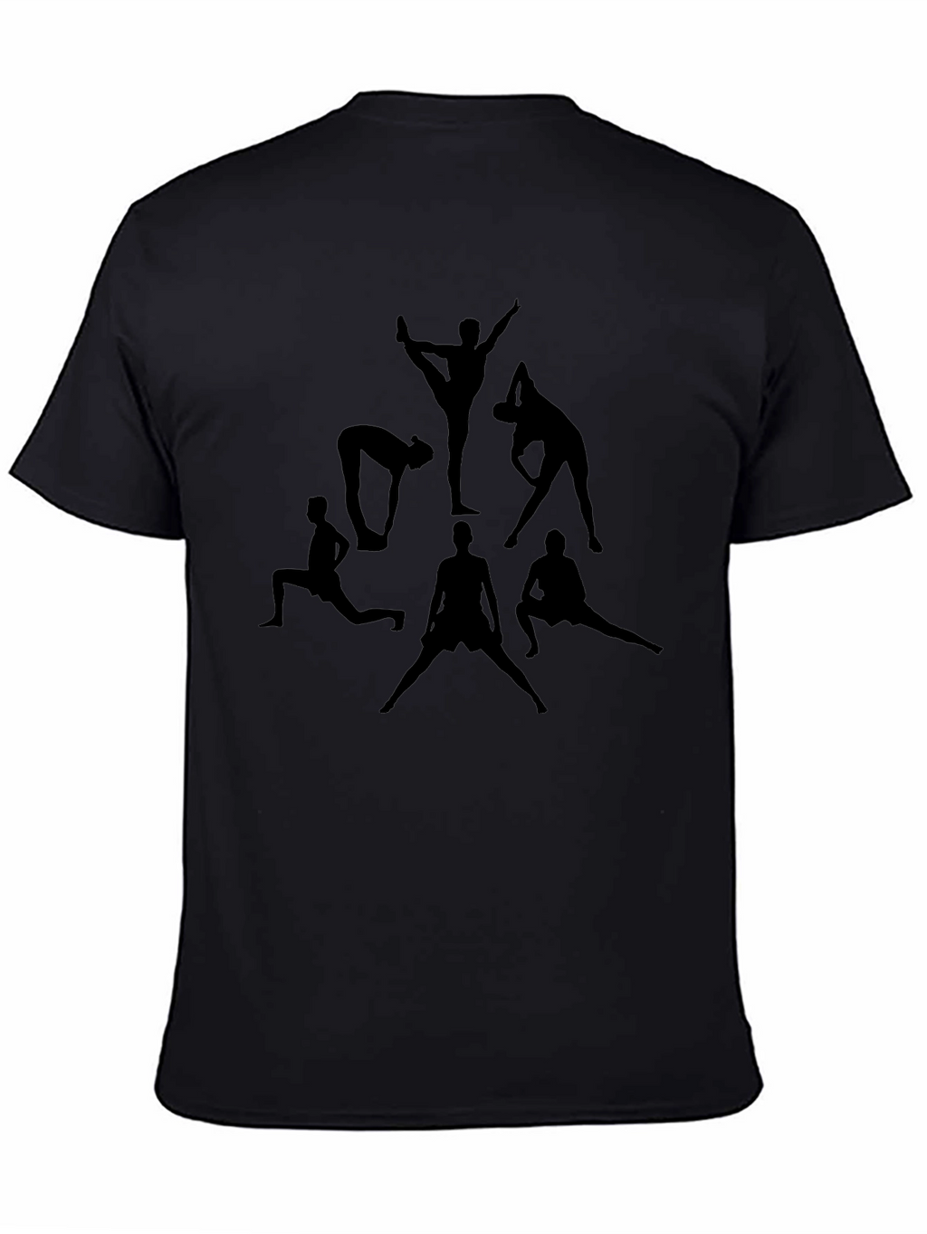 Yoga Poses Black Graphic T-Shirt