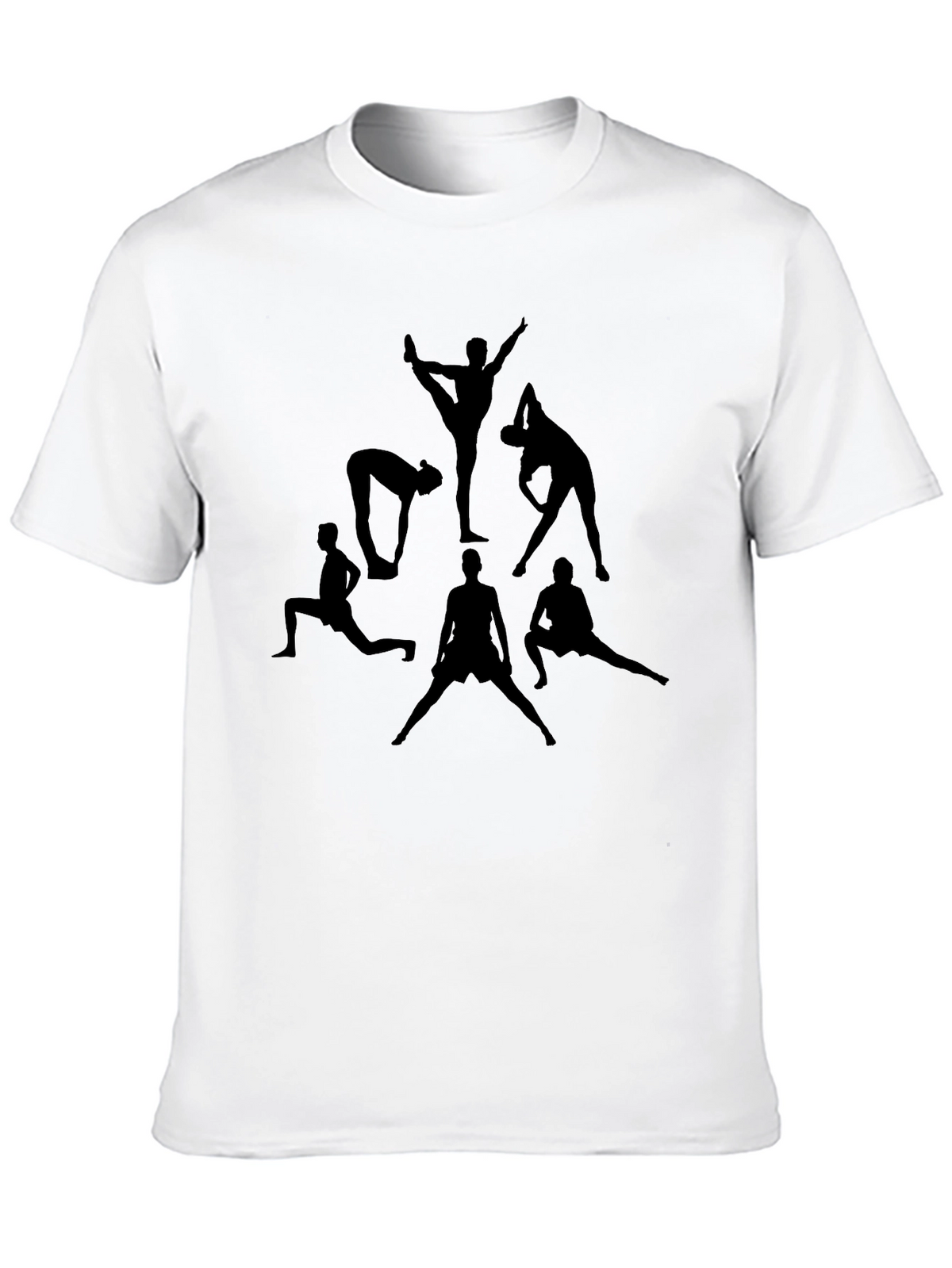 Yoga Poses Black Graphic T-Shirt