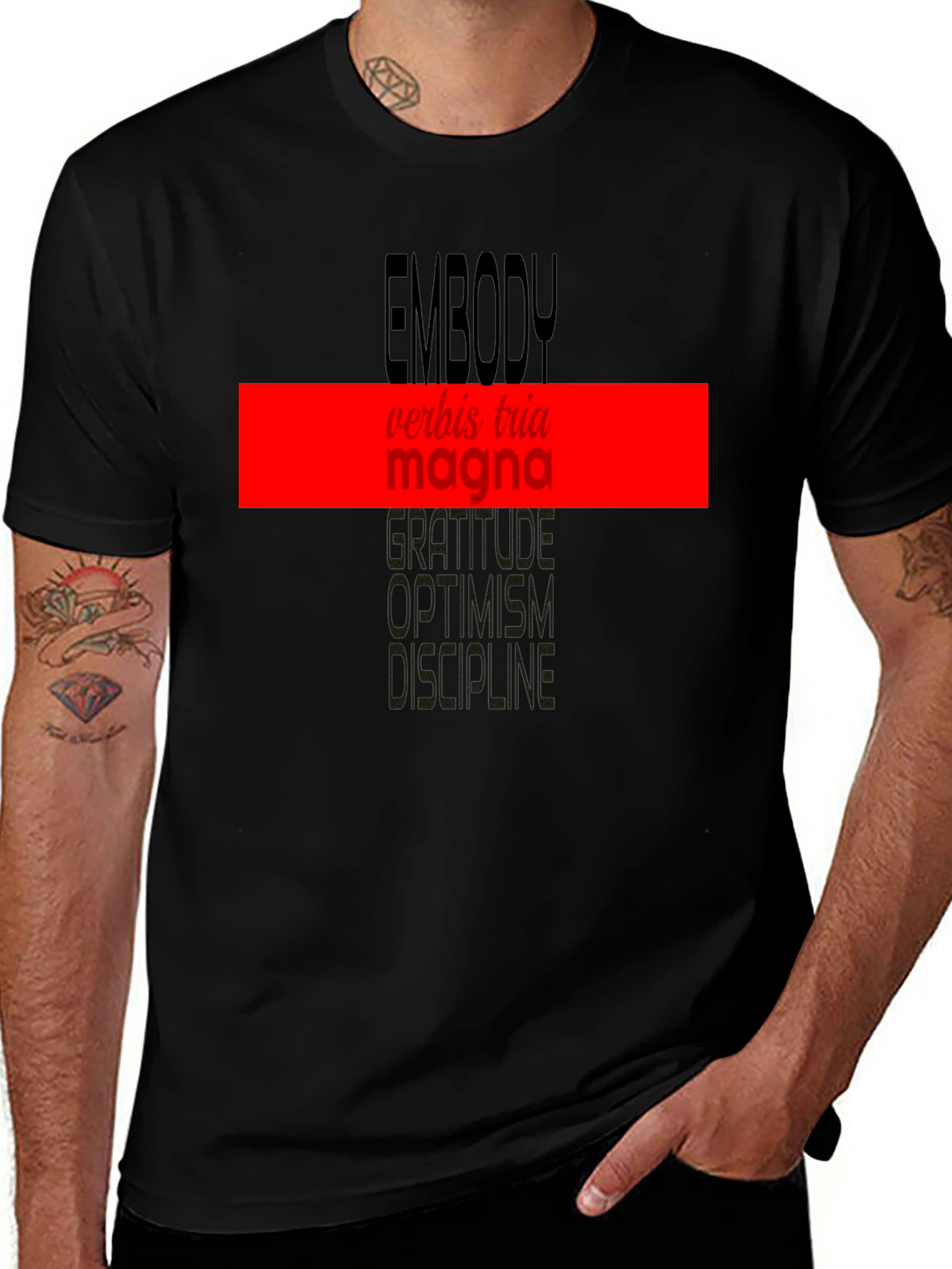 Embody T-Shirt: Words of Gratitude & Discipline