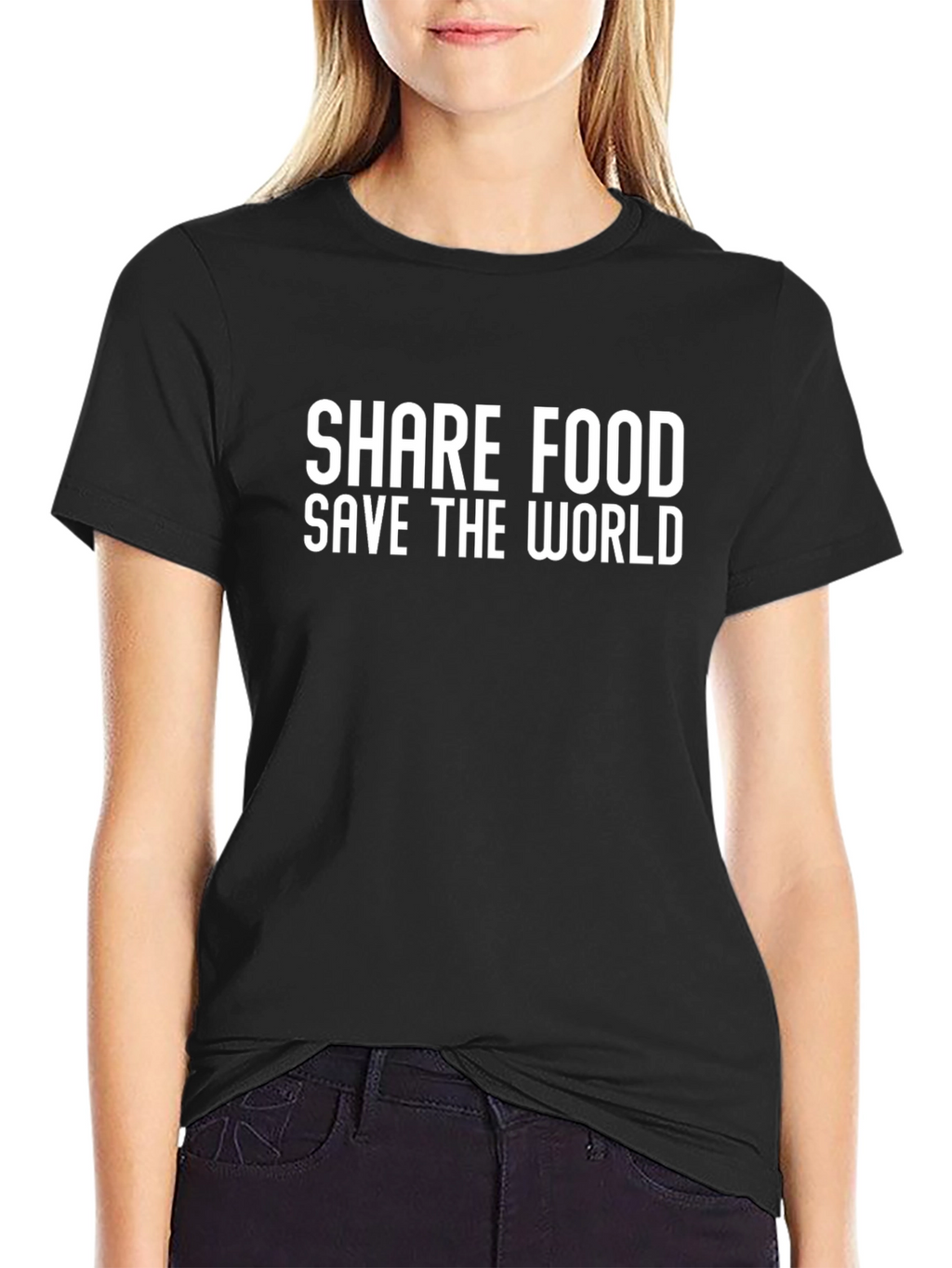 Share Food Save The World Black T-Shirt
