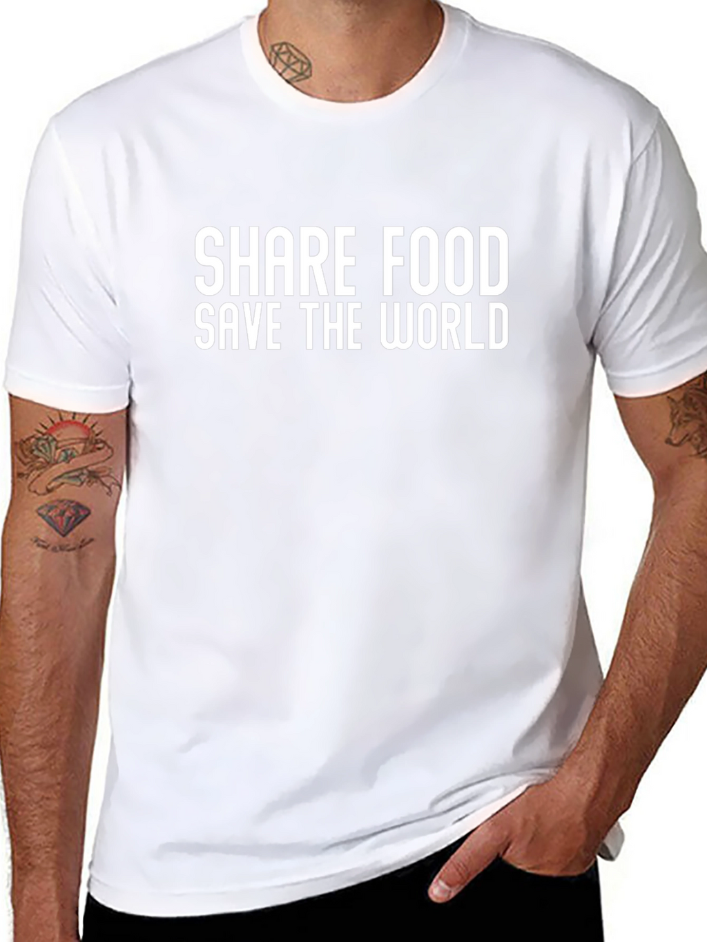Share Food Save The World Black T-Shirt