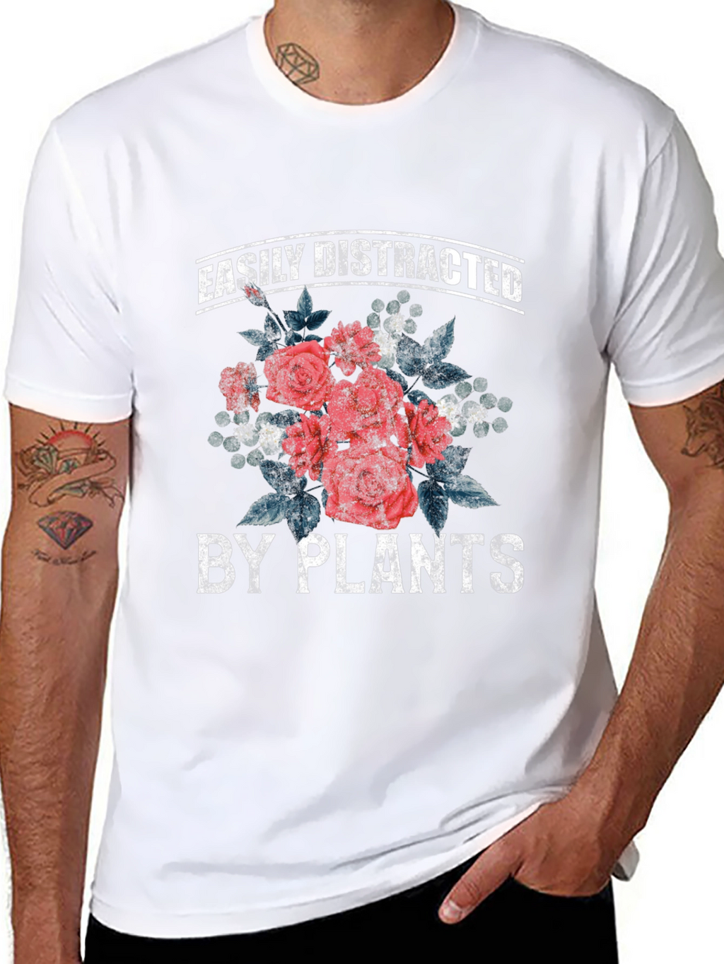 Easily Distracted by Plants Black T-Shirt