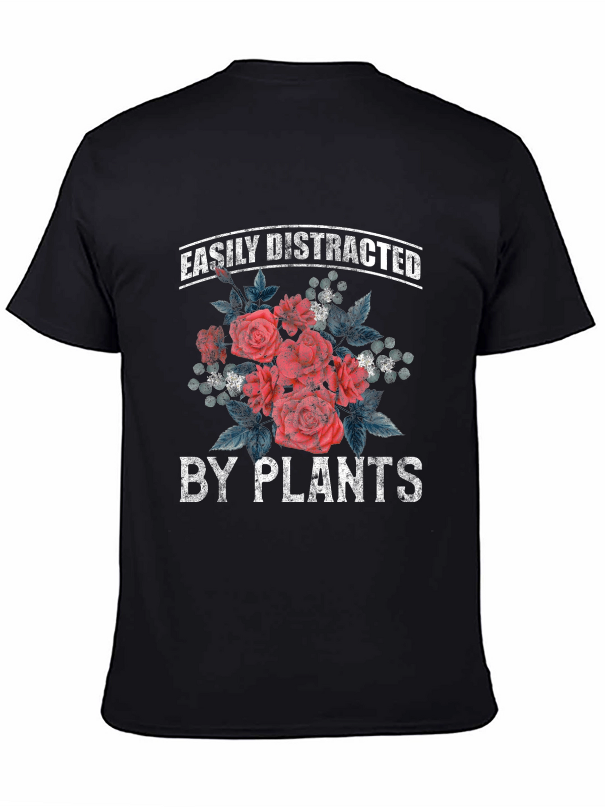 Easily Distracted by Plants Black T-Shirt