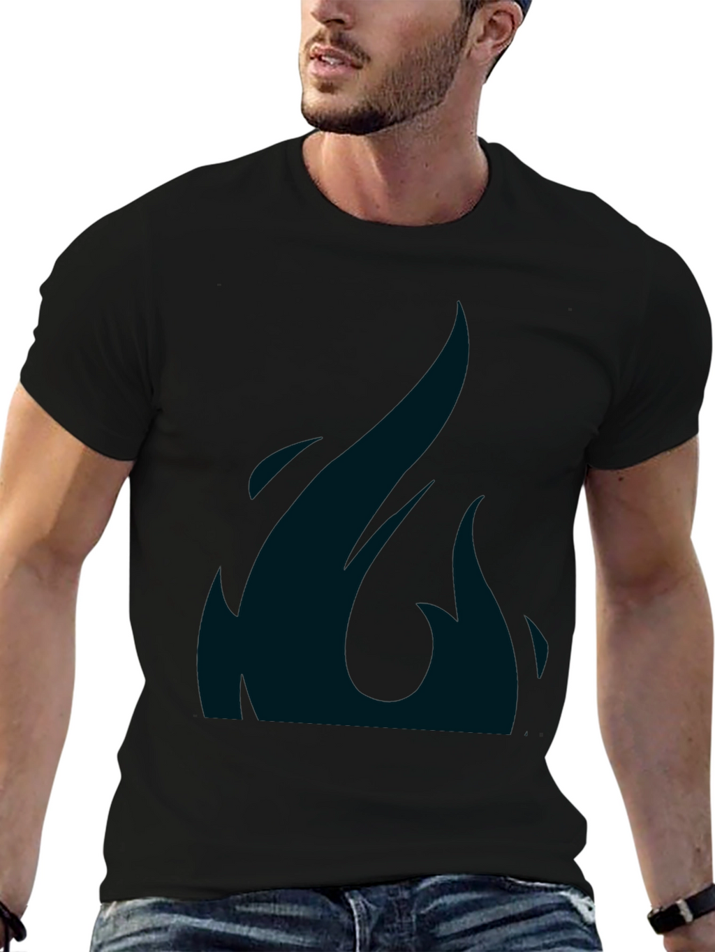 Mens Black T-Shirt with Graphic