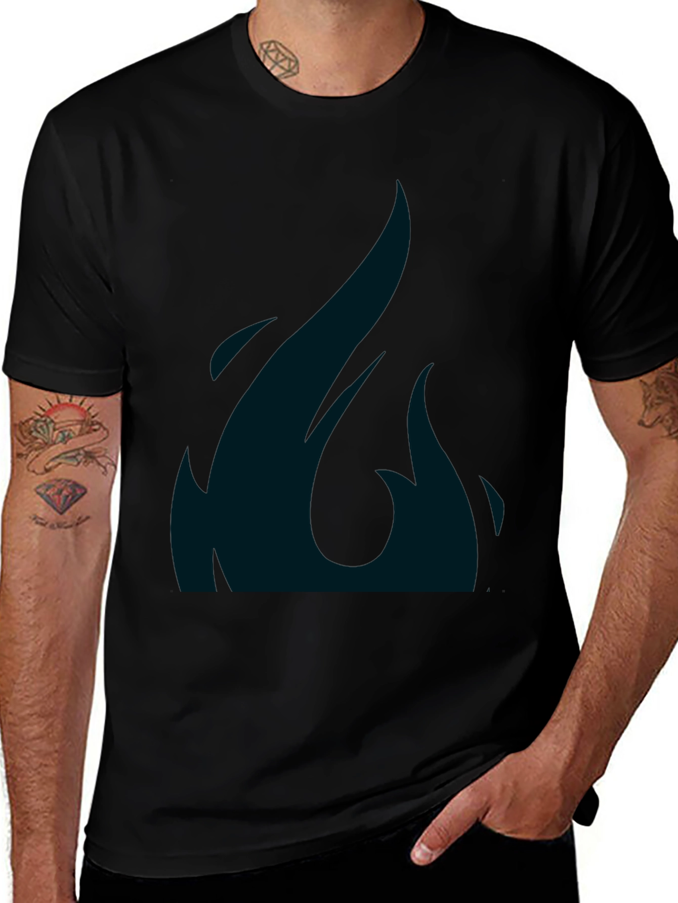 Mens Black T-Shirt with Graphic